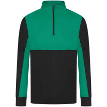 (L, Black/Emerald) Finden & Hales Mens Quarter Zip Track Top