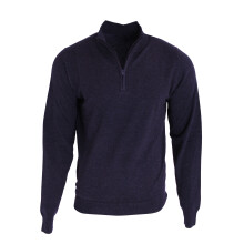 (S, Navy) Premier Mens 1/4 Zip Neck Knitted Sweater