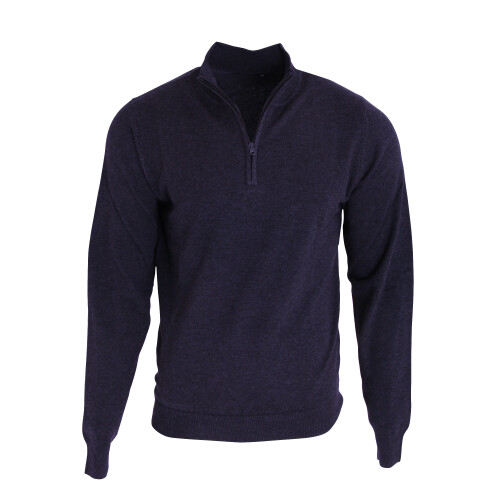 Premier (S, Navy) Premier Mens 1/4 Zip Neck Knitted Sweater