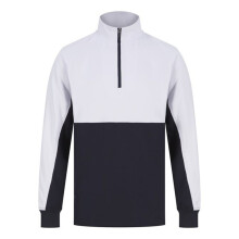 (L, Navy/White) Finden & Hales Mens Quarter Zip Track Top