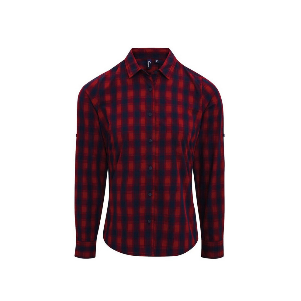 Premier Women's Red / Mulligan Checked Long-Sleeved Shirt - /Navy - /Navy - S - Image 3