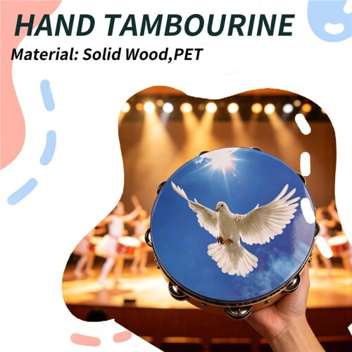10 Inch Peace  Double Layer Hand Tambourine 1