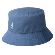(L, Denim Blue) Kangol Unisex Adult Washed Cotton Casual Bucket Hat