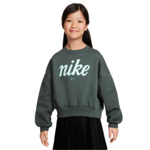 (9-10 Years, Vintage Green) Nike Girls Club Box Fleece Sweatshirt