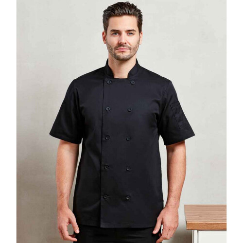 Premier (5XL, Black) Premier Mens Short-Sleeved Chef Jacket 2