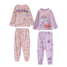 (2-3 Years, Multicoloured) Peppa Pig Girls Character Long-Sleeved Long Pyjama Set (Pack of 2)