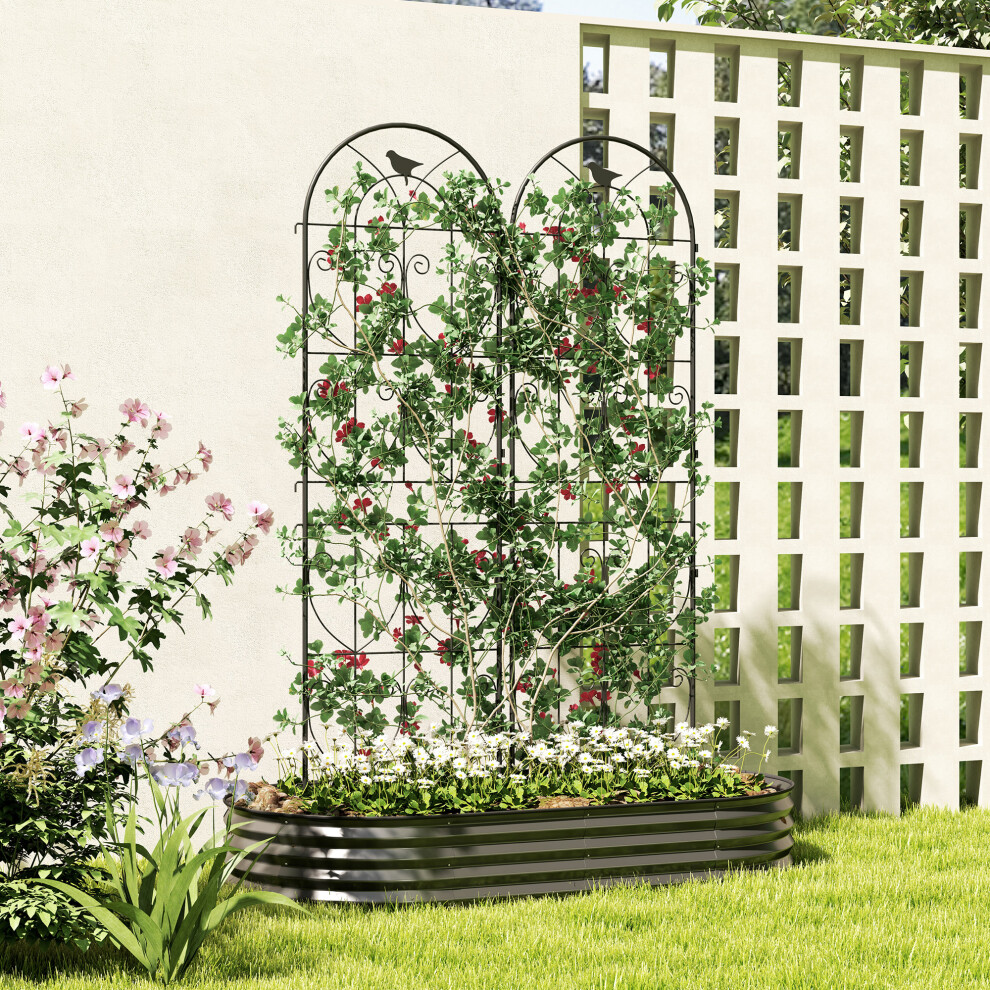 Outsunny Metal Garden Trellis - Black - Pack of 2 - 180 x 50cm - Image 5