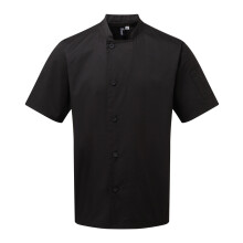 (4XL, Black) Premier Adults Unisex Essential Short Sleeve Chefs Jacket
