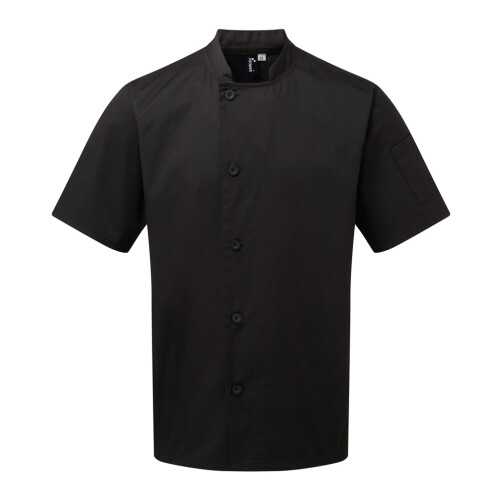 Premier (4XL, Black) Premier Adults Unisex Essential Short Sleeve Chefs Jacket