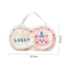 (Pink Bear)Protège linge en maille durable avec motif imprimé ours et chien pour utilisation maison