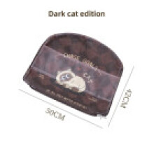 (Dark Cat)Sac de lavage surface en maille avec dessin animé chat et chien imprimé design pour machine à laver