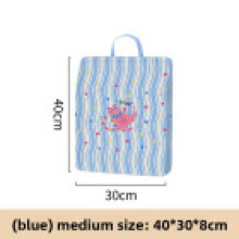 (Blue 40x30x8cm)Wäschesack für Kleidung mit Cartoon gestreiftem Katzenmotiv und strapazierfähigem Netzstoff