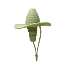(Green Pointed Denim Hat)Chapeau de cowboy en silicone sceau à vin avec design breveté pour cadeau et accessoires de bar maison