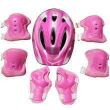 (Magenta) Kids Safety Helmet Boys Girls Skateboard Cycling Bike Knee Elbow Pads 7in Set
