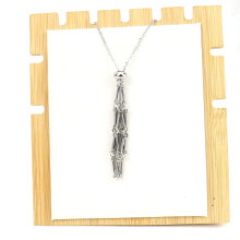 (Silver 5.5cm) Necklace Womens With Bamboo Mesh Design And Adjustable Fashion For Chain