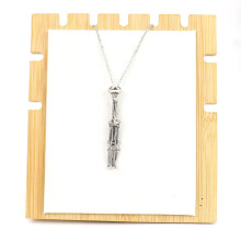 (Silver 4.5cm) Necklace Womens With Bamboo Mesh Design And Adjustable Fashion For Chain