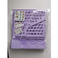 (Purple)Metal Book Stand Partitions With Stickers Decoration For Student Office Document Holder