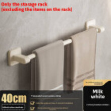 (White 40cm)Toallero de ducha de varilla con ventosa de montaje en pared para uso de almacenamiento en baño
