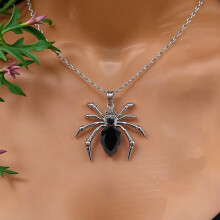 (Black) Dark Gothic Spider Pendant Necklace With Alloy And Titanium Steel Stylish Occasions For