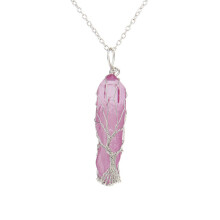 (Purple) Necklace With Waterdrop Silver Chain For Womens Fashion Spring Accessory