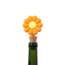 (Orange Sunflower)Sombrero de Vaquero de Silicona Sello de Vino con Diseño Patentado para Regalo y Accesorios para el Hogar Bar