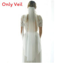 (Ivory)Ushaped Wedding Veil With Elegant Headwear For Bridal Photos Parties And