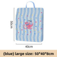 (Blue 50x40x8cm)Sac à Linge pour Vêtements avec Cartoon Rayé Chat Imprimé et Tissu Durable Maille