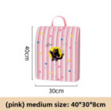 (Pink 40x30x8cm)Sac à Linge pour Vêtements avec Cartoon Rayé Chat Imprimé et Tissu Durable Maille