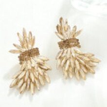 (Gold) Fresh Alloy Style Geometric Dangle Earrings For Women With Highend Design Finish