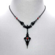 Bat Vampire Gothic Pendant Jewelry For Women With Cross Accessory Style Chain