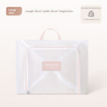 (Pink 50x40x8cm)Bolsa de lavandería de tela de poliéster con superficie de malla y diseño de bordado para lavar