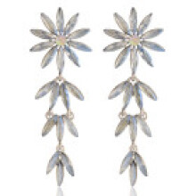 (Silver) Earrings Alloy Fashionable Geometric Design Sparkling Accessories Women Finish