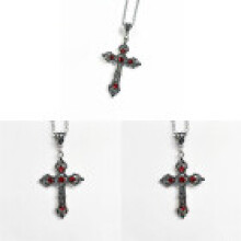 Gothic Minimalist Cross Pendant Necklace With Alloy Chain For Men Use Daily Women