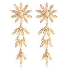 (Gold) Earrings Alloy Fashionable Geometric Design Sparkling Accessories Women Finish