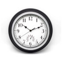 (Black Silver) Clock Waterproof Retro With Display Thermometer And Hygrometer Use For Indoor
