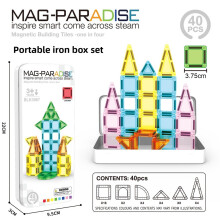 (Magnetic 40pcs)Fairy Tale Castle And Christmas Magnetic Puzzle Set For Childrens Creative Play