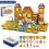 (Ranch 100pcs)Castello delle Fiabe e Natale Puzzle Magnetico Set per Bambini Gioco Creativo 1