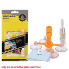(Yellow)Kit de reparación de grietas de parabrisas automotriz con líquido de reparación y curado diario UV