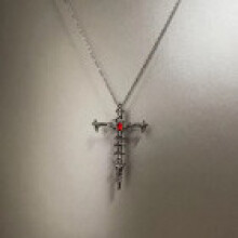 (Style 2) Retro Gothic Cross Chain Necklace For Women Men With Pendant Geometric Alloy