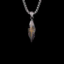 (StyleC) Pendant Vintage Moon Necklace With Geometric Alloy Design For And Men Women