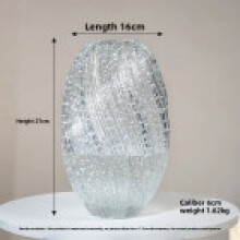 (Clear 27cm)Luminous In The Dark Glass Vase Minimalist Nordic Style Handmade Noctilucent