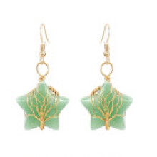 (Style D) Water Crystal Star Earrings With Gold Tone Ethnic Style For Wear Female Women