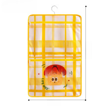 (Yellow 66.5x40cm) Clothing Portable Hanging Storage Bag With Mesh Fabric And Print Design Cartoon