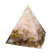 (Pink Gold,5cm)Orgonite Pyramid Chakra Natural Crystal Resin Craft Jewelry Ornaments Crafts