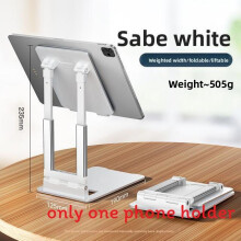 (White) Tablet Alloy Aluminum Holder With 360 Degree Swivel And Foldable Design