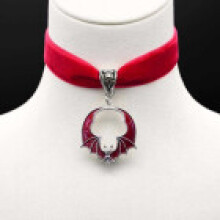 (StyleB) Silver Dark Gothic Bat Necklace With Cross Chain For Accessories Cosplay Vampire