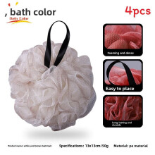 (Gray)4pcs Bath Scrubber Gradient Ball Suspension Shower Sponge For Family Bathing
