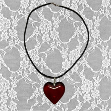 (StyleA) Pink Heart Jewelry For Girls Alloy Pendant Leather Chain Hip Hop Item Gift