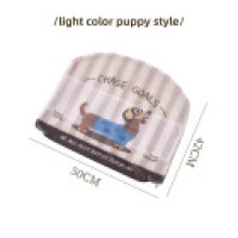 (Light Dog)Mesh Surface Wash Bag With Cartoon Cat And Dog Print Design For Machine Wash