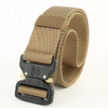 (Brown)Adjustable Men Military Belt Buckle Combat Waistband Tactical Rescue Tool Rigger